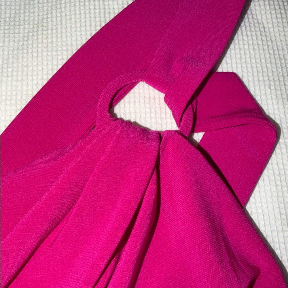 Express Skimming One Shoulder O-Ring Body Suit Fuchsia Color Size XS NWT - Picture 5 of 12